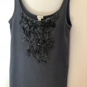 Jcrew dark grey XS floral bib tank top shirt NWOT